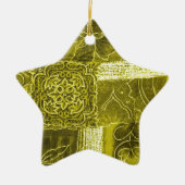 Gele groene structuur voor patchwerk keramisch ornament (Voorkant)