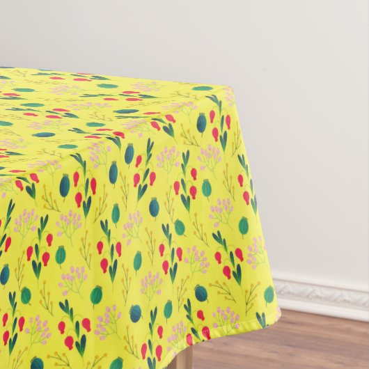 Gele groene Tulip Wildflower Blossom Tafelkleed (Voorbeeld)