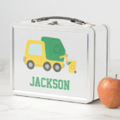 Gele groene vuilniswagen Kinder Aangepast (In situ)