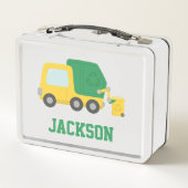 Gele groene vuilniswagen Kinder Aangepast (Achterkant)