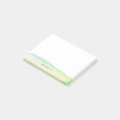 Gele Groene Waterverf Borstel Aangepaste lijn Post-it® Notes (Schuin)