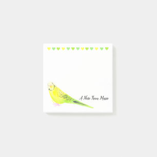 Gele groene Waterverf Budgie Parakeet Post-it® Notes