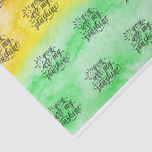 Gele groene Waterverf Je bent mijn zonneschijn Tissuepapier (Detail)