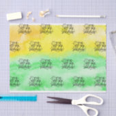 Gele groene Waterverf Je bent mijn zonneschijn Tissuepapier (Craft)