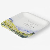 Gele groene Waterverf Landelijke Hills Weddin Papieren Bordje (Gebogen)