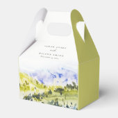 Gele groene Waterverf Landelijke Hills Wedding Bedankdoosjes (Voorkant Zijde)