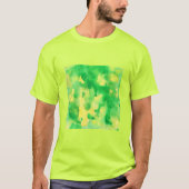 Gele groene Waterverf Mannen Basic T-Shirt (Voorkant)