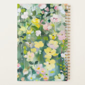 Gele groene weidebloemen gepersonaliseerde naam planner (Achterkant)