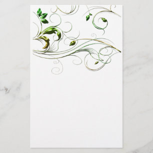 Gele groene wijnstokken briefpapier