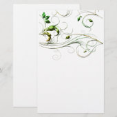 Gele groene wijnstokken briefpapier (Voorkant / Achterkant)