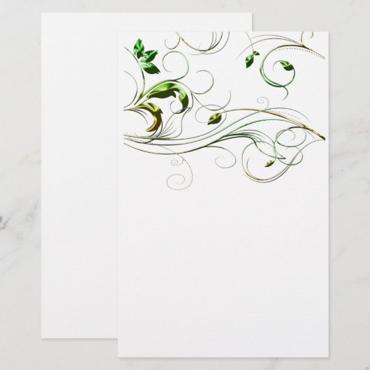 Gele groene wijnstokken briefpapier (Voorkant / Achterkant)