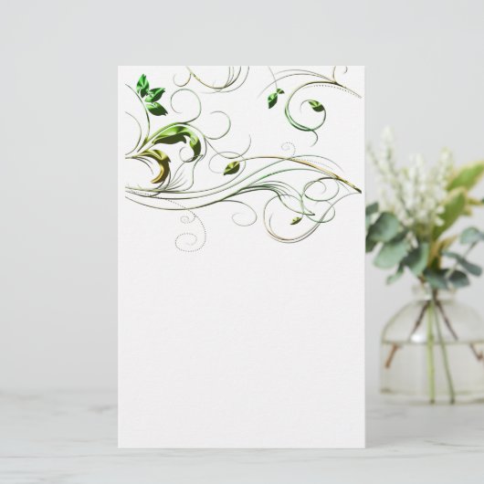 Gele groene wijnstokken briefpapier (Staand voorkant)