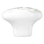 Gele groene wijnstokken keramische knop (Zijkant)