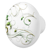 Gele groene wijnstokken keramische knop (Rechts)