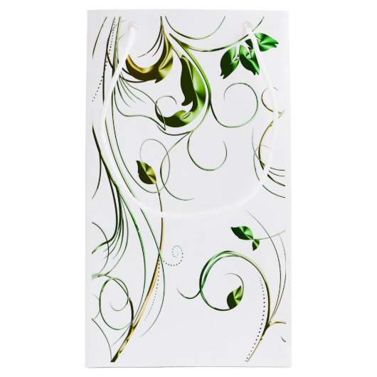 Gele groene wijnstokken klein cadeauzakje (Achterkant)