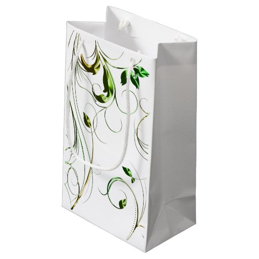 Gele groene wijnstokken klein cadeauzakje (Achterkant Gekanteld)