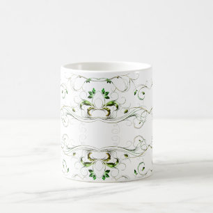 Gele groene wijnstokken koffiemok