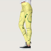 Gele groene wijnstokken leggings (Links)