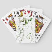 Gele groene wijnstokken pokerkaarten (Achterkant)