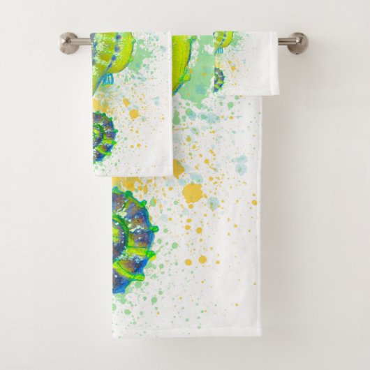 Gele groene zeebaars bad handdoek (Insitu)