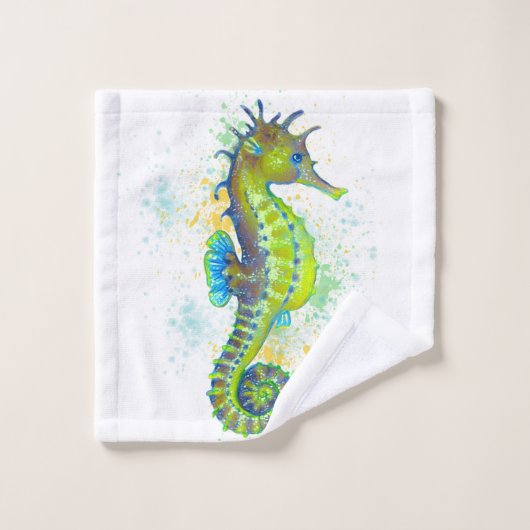 Gele groene zeebaars bad handdoek (Wasdoekje)