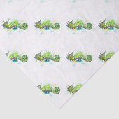 Gele groene zeebaars tissuepapier (Detail)