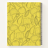 Gele groentetedle gepersonaliseerd kookboek notitieboek (Achterkant)