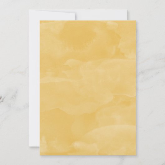 Gele grote foto in het liefdevol maken van de aank aankondiging (Achterkant)