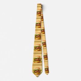 Gele Grote Hamburger Stropdas