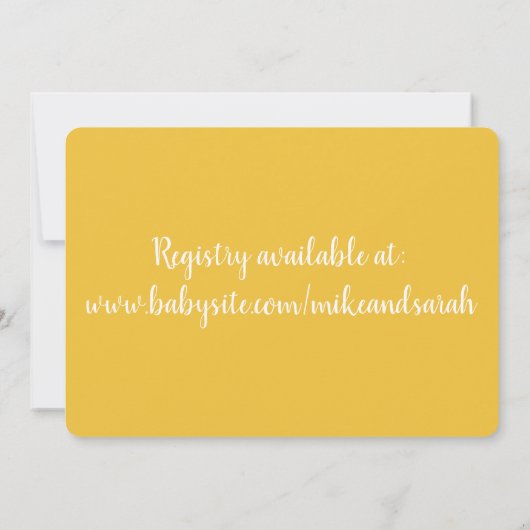 Gele Grote Kleine Schoenen Jongen Nieuwe Baby Douc Kaart (Achterkant)