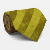 Gele Grungy Stripe Patroon Stropdas (Opgerold)
