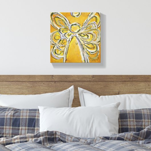 Gele Guardian Angel Art Wrapped Canvas schilderen (Insitu (Slaapkamer))