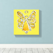 Gele Guardian Angel Art Wrapped Canvas schilderen (Insitu (Houten vloer))
