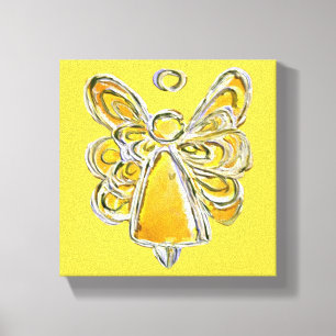 Gele Guardian Angel Art Wrapped Canvas schilderen