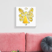 Gele Guardian Angel Art Wrapped Canvas schilderen Afdruk (Insitu (Woonkamer))