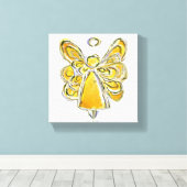 Gele Guardian Angel Art Wrapped Canvas schilderen Afdruk (Insitu (Houten vloer))