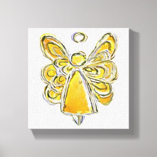 Gele Guardian Angel Art Wrapped Canvas schilderen Afdruk (Voorkant)