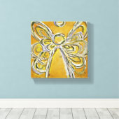 Gele Guardian Angel Art Wrapped Canvas schilderen Afdruk (Insitu (Houten vloer))