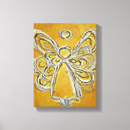 Gele Guardian Angel Art Wrapped Canvas schilderen Afdruk (Voorkant)