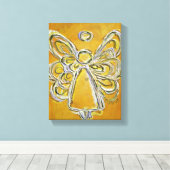 Gele Guardian Angel Art Wrapped Canvas schilderen Afdruk (Insitu (Houten vloer))