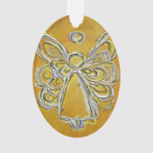 Gele Guardian Angel Gift Holiday Ornament (voorkant)