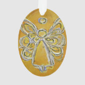 Gele Guardian Angel Gift Holiday Ornament (achterkant)