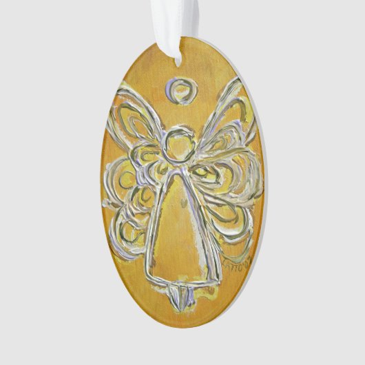 Gele Guardian Angel Gift Holiday Ornament (voorkant)