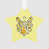 Gele Guardian Engel Kerstmis Ornament Hanger (voorkant)