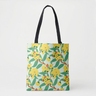 Gele Gum Tree Flowers Tote Bag
