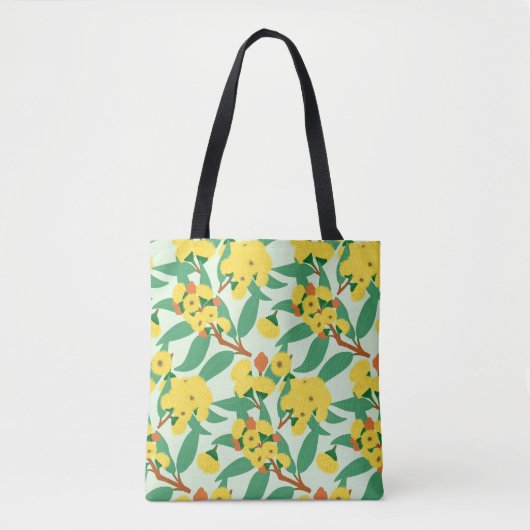 Gele Gum Tree Flowers Tote Bag (Voorkant)