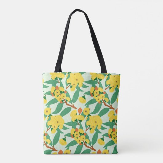 Gele Gum Tree Flowers Tote Bag (Achterkant)