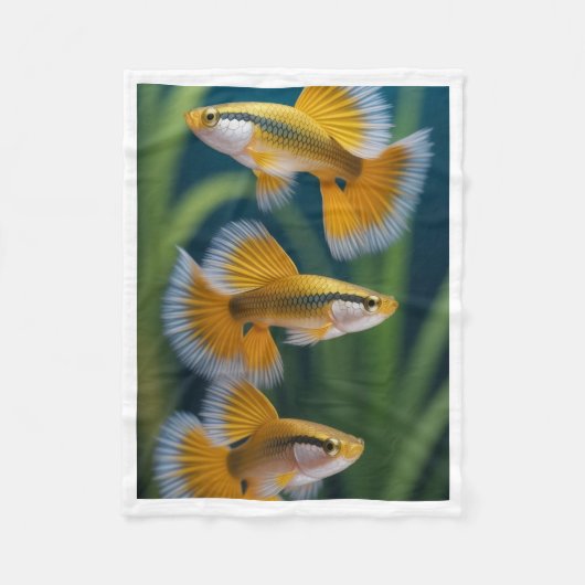 Gele Guppy Vis Deken (Voorkant)
