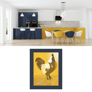 Gele Haan Keuken Muur Kunst Poster Afdruk