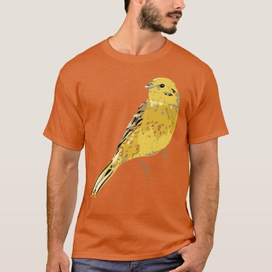 Gele Hamer Vogel Illustratie Oversized T-shirt (Voorkant)